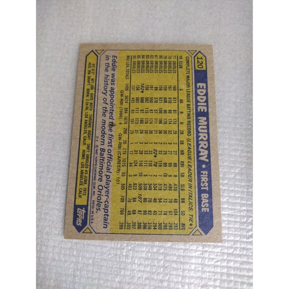 Eddie Murray Baseball Cards Mint - Picture 4 of 8